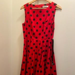 Grace Karin. Boatneck sleeveless vintage tea dress with belt.